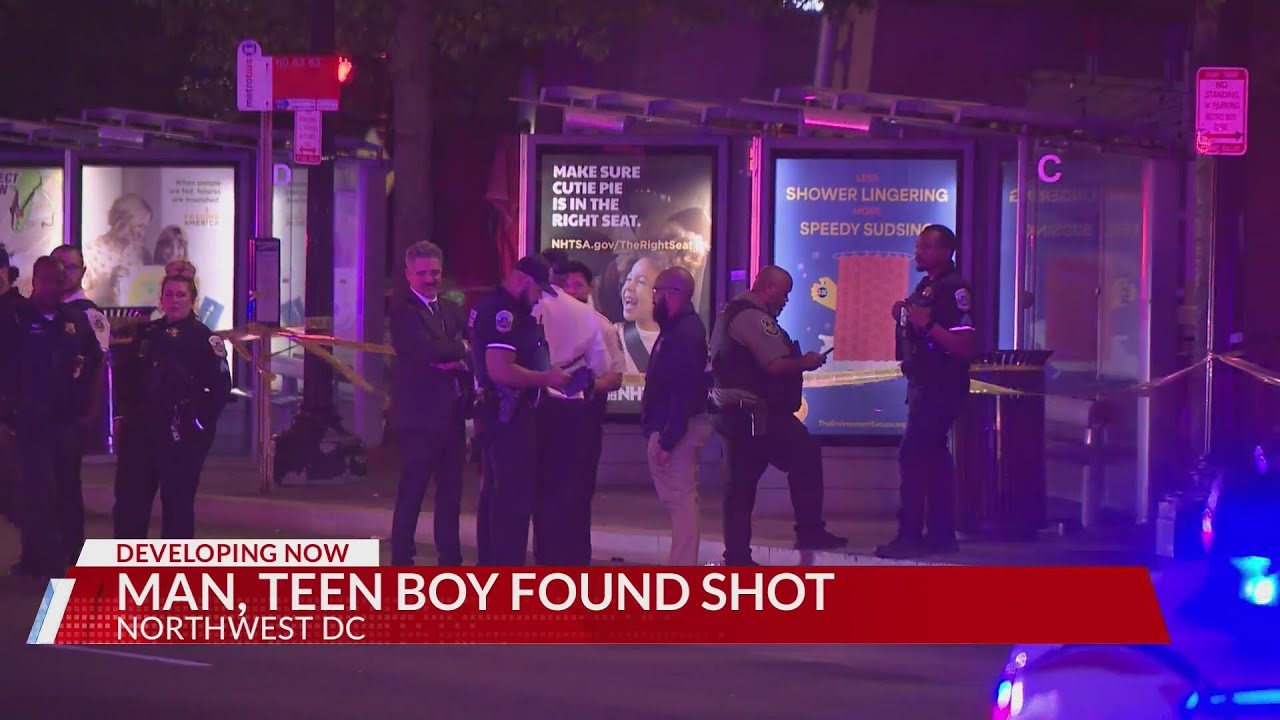 Man, teenager shot multiple times in Northwest DC, police say - YouTube