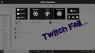 GeForce Experience Twitch broadcast FAIL...