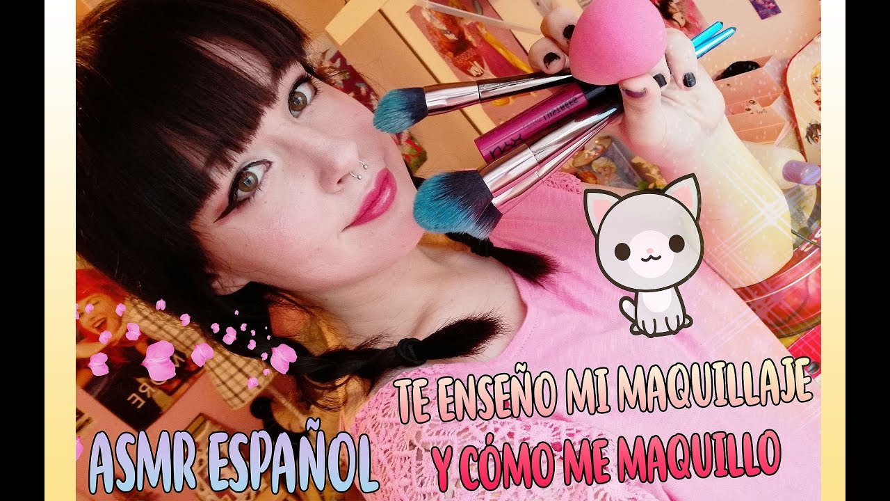 [Rena] ASMR Español - Te enseño mi maquillaje y como me maquillo ♥