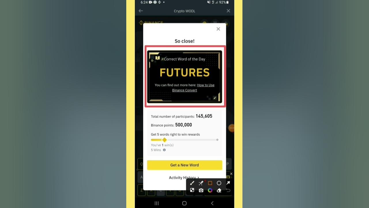 Binance word day crypto wodl answers today all letters wotd word of