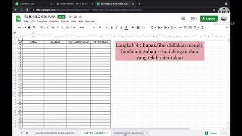 SIMULASI PENGINPUTAN DATA KE DALAM DATABASE BANK SAMPAH KOTA PALU