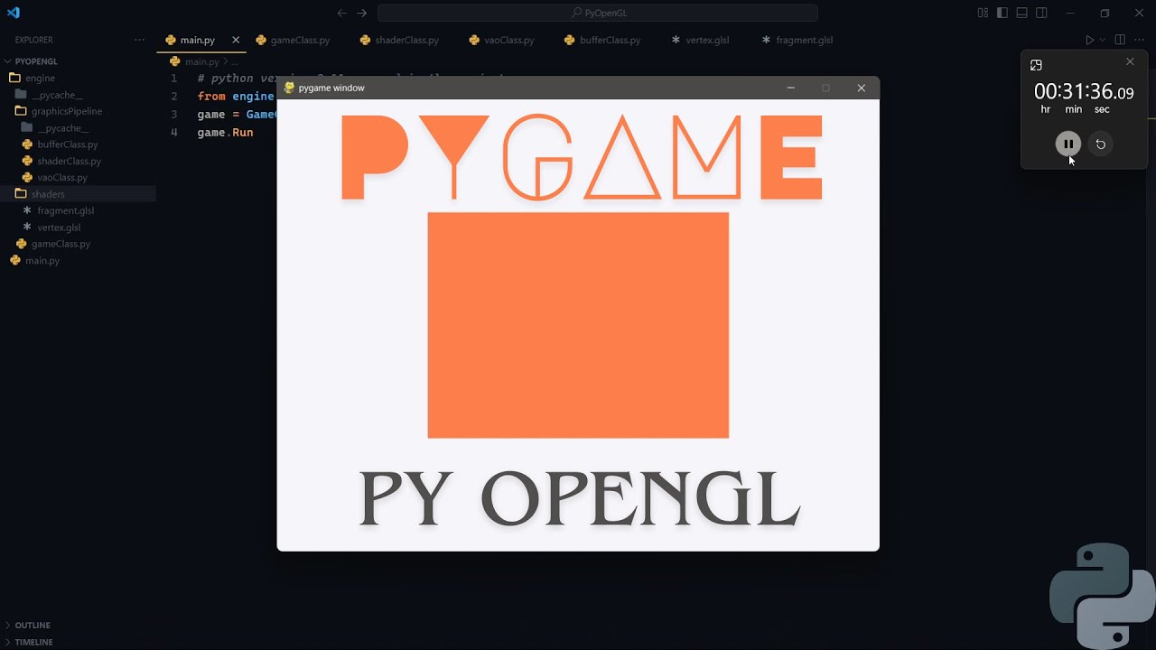 PyOpenGL + Pygame Tutorial — Drawing a Rectangle with VBO & EBO (OOP ...