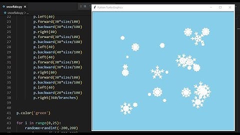Draw Snowflake |Full Python Code ||Python turtle