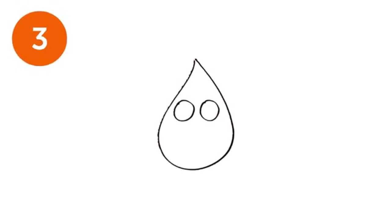 How To Draw A Cartoon Water Drop Pinky Ponky Waterdrop Youtube