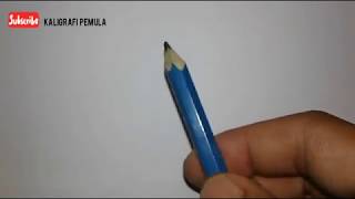 Membuat kaligrafi pakai 1 pensil tapi hasil seperti 2 pensil