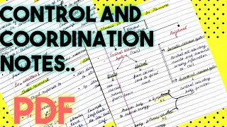Class 10 science chapter 7 control & coordination best handwritten notes pdf #cbse #science #ncert