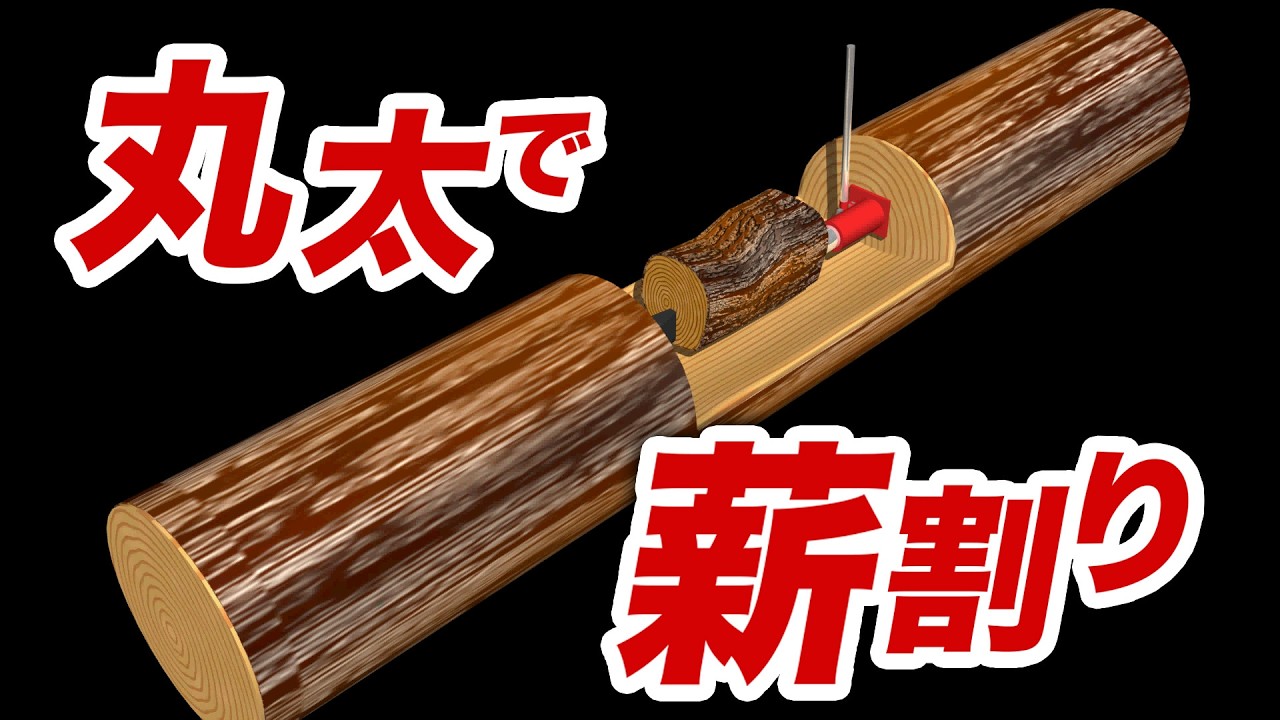 丸太で薪を割ってみた!