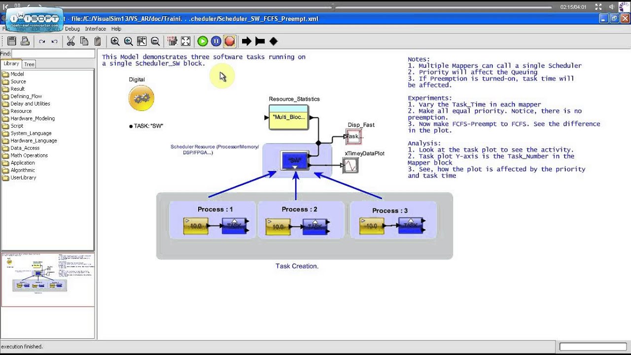Selecting Scheduling Algorithm in Visualsim Architect