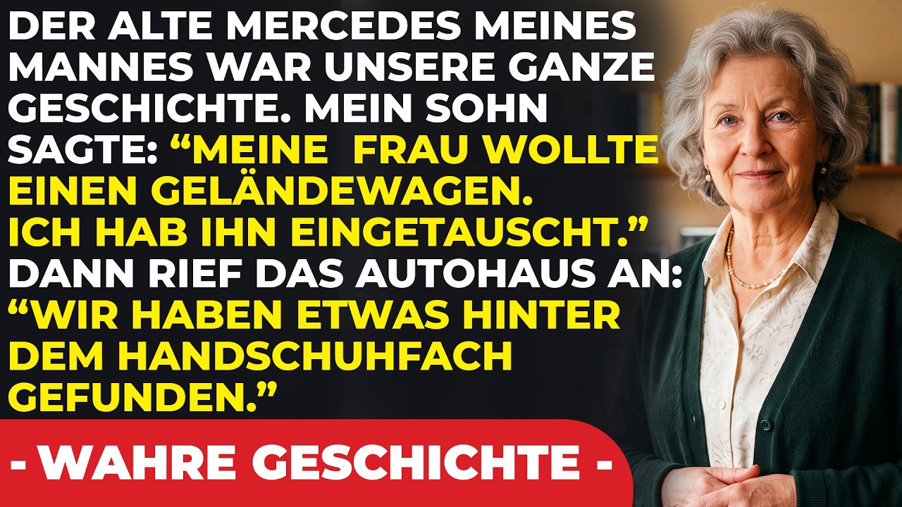 Mein Sohn sah mir direkt in die Augen und sagte: „Mama, der Wagen ist weg. Wir haben ihn gegen einen Geländewagen eingetauscht.“ Der Mercedes meines Mannes, in dem er mir vor 40 Jahren einen...