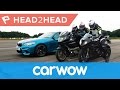 BMW M2 vs BMW motorcycle with pillion - which is quickest | Head2Head