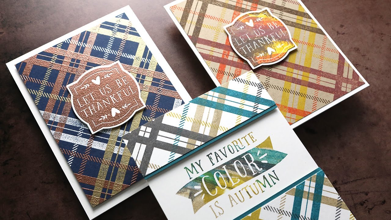 Colorful Plaid Backgrounds with Stamping