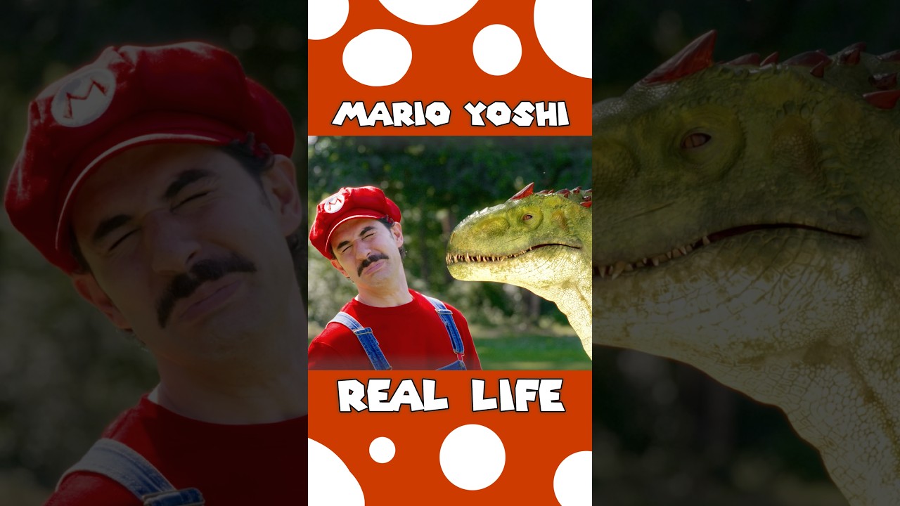 Mario Thought Yoshi Would Eat Him… 😨🦖🍄 #mario #reallife #yoshi