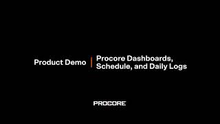 대시보드, 일정 및 일일 로그 데모: Procore Groundbreak 2020 Breakout screenshot 1