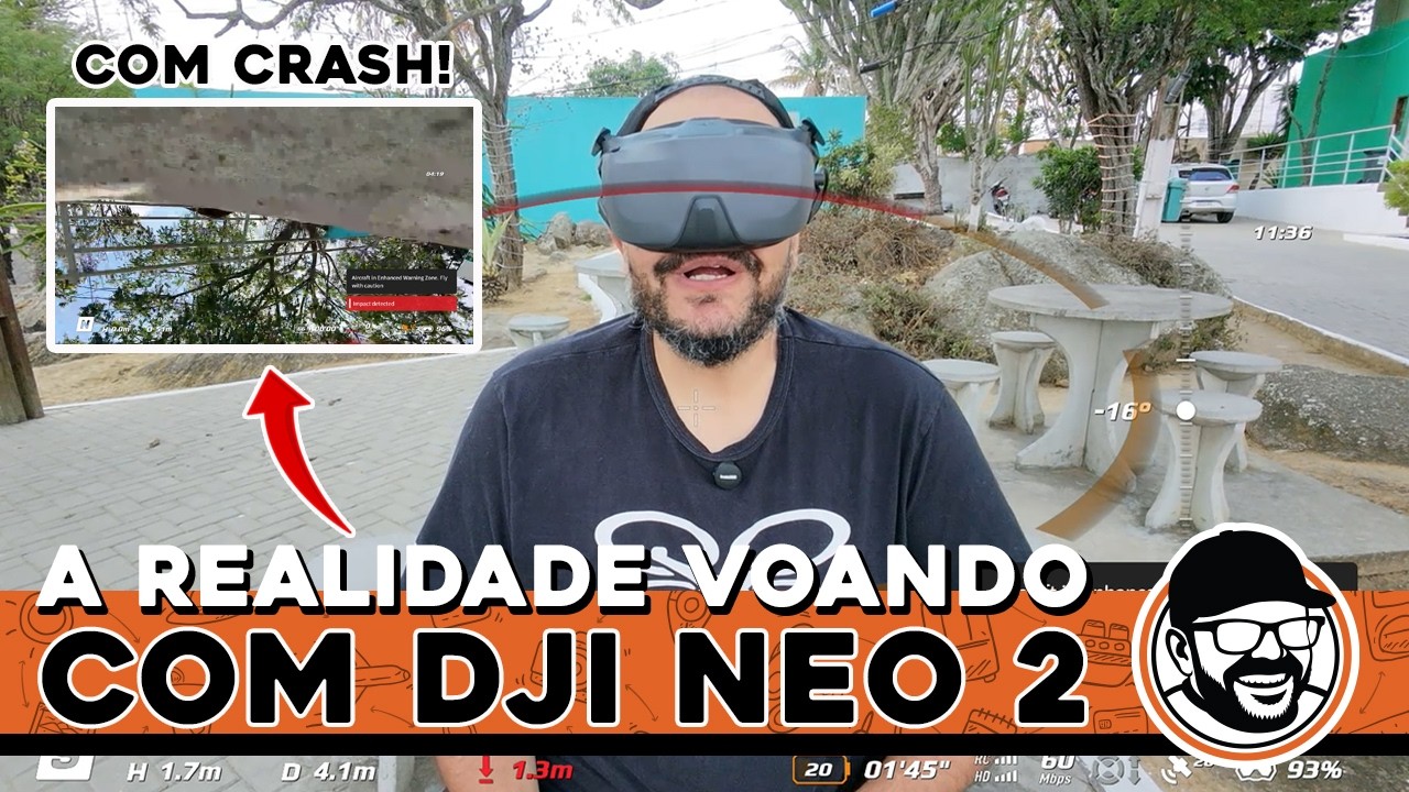 Voo Com DJI NEO 2 EM FPV Mostrando a Telemetria, Falha de Sinal e CRASH REAL!