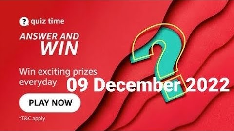 Amazon Daily Quiz Time | 09 December 2022 | Rs.500 | Today Answers | Amazon Pay Balance | Answers