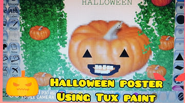 Halloween poster using Tux paint//Tux paint//poster making using Tux paint//@hrithikastalks5602
