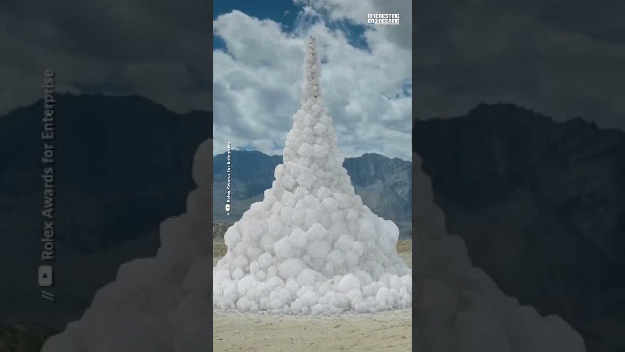 Ice Stupa is a technique restore wa by creating artificial glaciers ❄️ 👍🏻👍🏻 