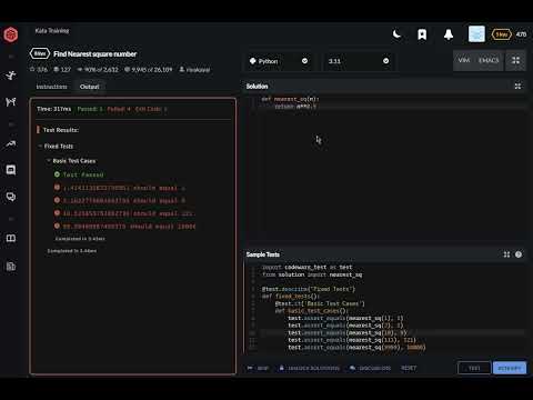 codewars python Find Nearest square number
