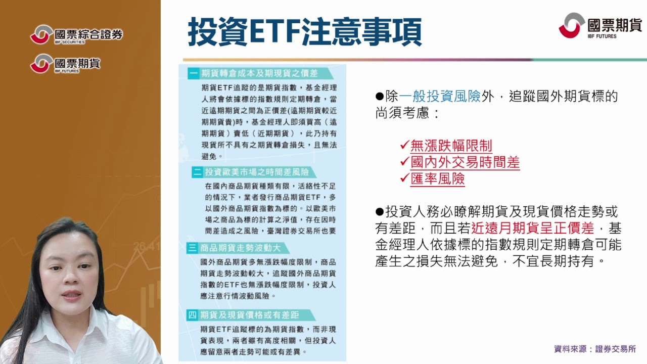 期貨ETF不宜長期持有! 正價差大有影響 衍生性商品風險管理篇