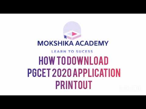HOW TO DOWNLOAD PGCET 2020 APPLICATION