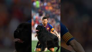 Lionel Messis Adorable Moment With A Giant Black Dog Ai Short