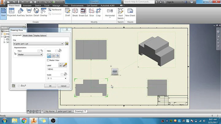 Making a Multiview Drawing in CAD