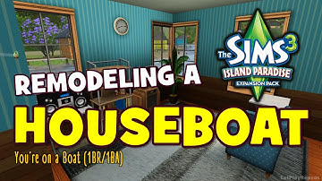 THE SIMS 3 Speed Build (HOUSEBOAT REMODEL) You
