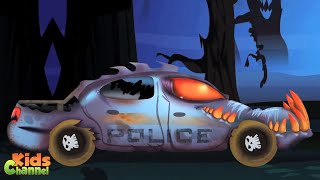Garagem Carro De Polícia Assustador Desenho De Halloween Para Crianças screenshot 5