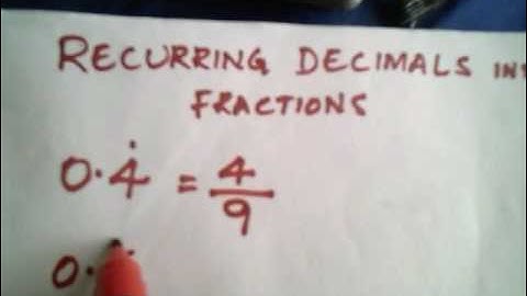 Vedic maths - converting recurring decimals into fractions - world