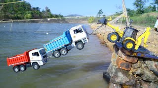 Tata Dumper Hyva Truck Accident Biggest River Pulling Out Jcb 5Cx Machine ? Hmt 5911 Tractor | Cstoy