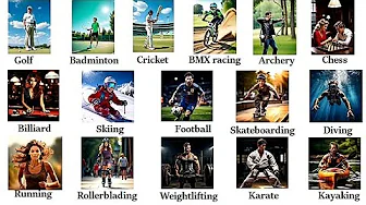 Sports Vocabulary in English| Name of Spots and Games + Self -Test