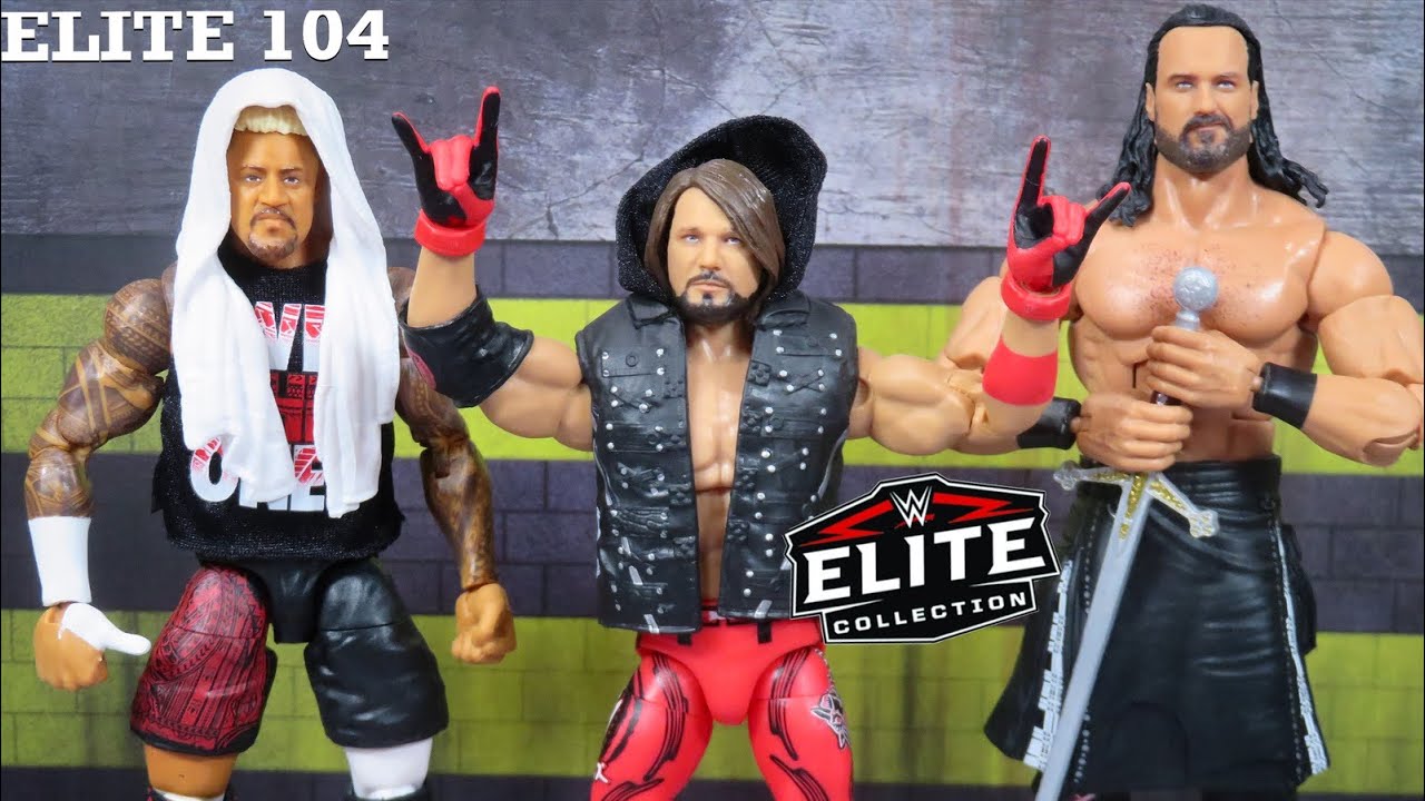 WWE Mattel Elite 104 Aj Styles, Solo Sikoa & Drew McIntyre Figure Review!