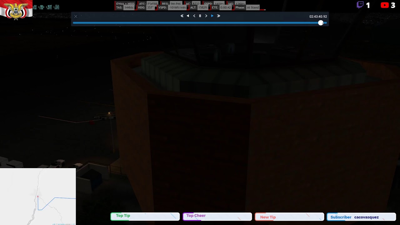 New Location Aden, Yemen (OYAA) to Khartoum, Sudan (HSSS) 737200 DHL