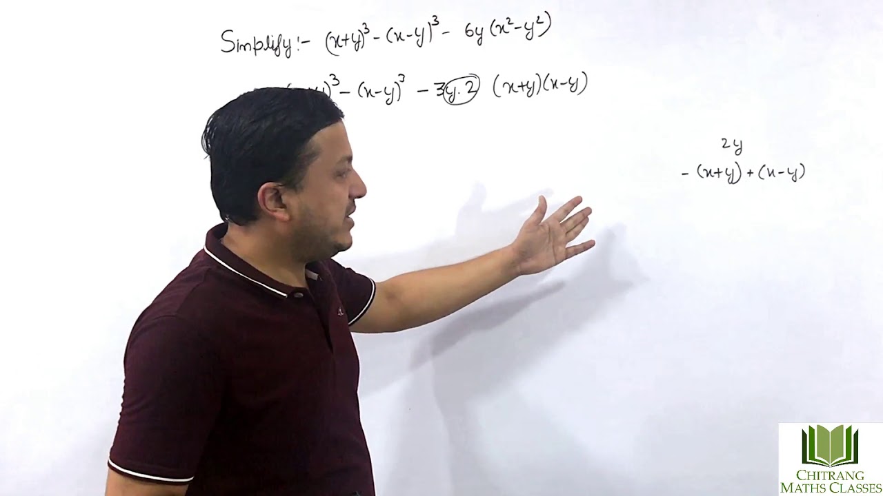 Class 9 Factorization Ch 5 Rd Sharma Ex5 3 Eg 3 Simplify X Y Cube X Y Cube 6y X Sq Y Sq Youtube