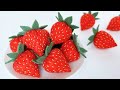 フェルトで簡単!いちごの作り方🍓 - フェルトで作る可愛い食べ物・フルーツ | DIY Felt Strawberry Tutorial