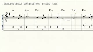 cigar box guitar - skye boat song - 4 string - gdgb