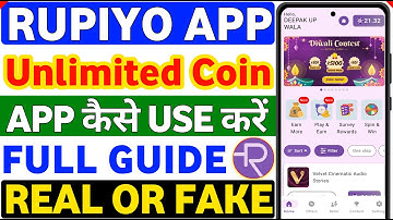 Rupiyo App Review 2025 | New UPI Money Earning App | Rupiyo App Unlimited Coin Tricks Complete Demo