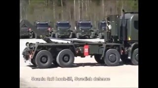 Военные грузовики Scania с крюковыми погрузчиками Multilift(Шведский автоконцерн Scania при производстве военной техники активно использует крюковые погрузчики (постав..., 2015-12-20T11:13:52.000Z)