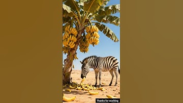 Zebra saves banana plant from death by watering it😭#ai # tree # save # zebra