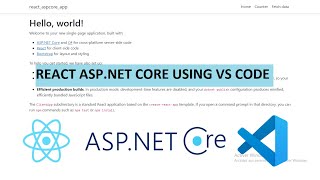 Create React JS with  Core Application using Visual Studio Code