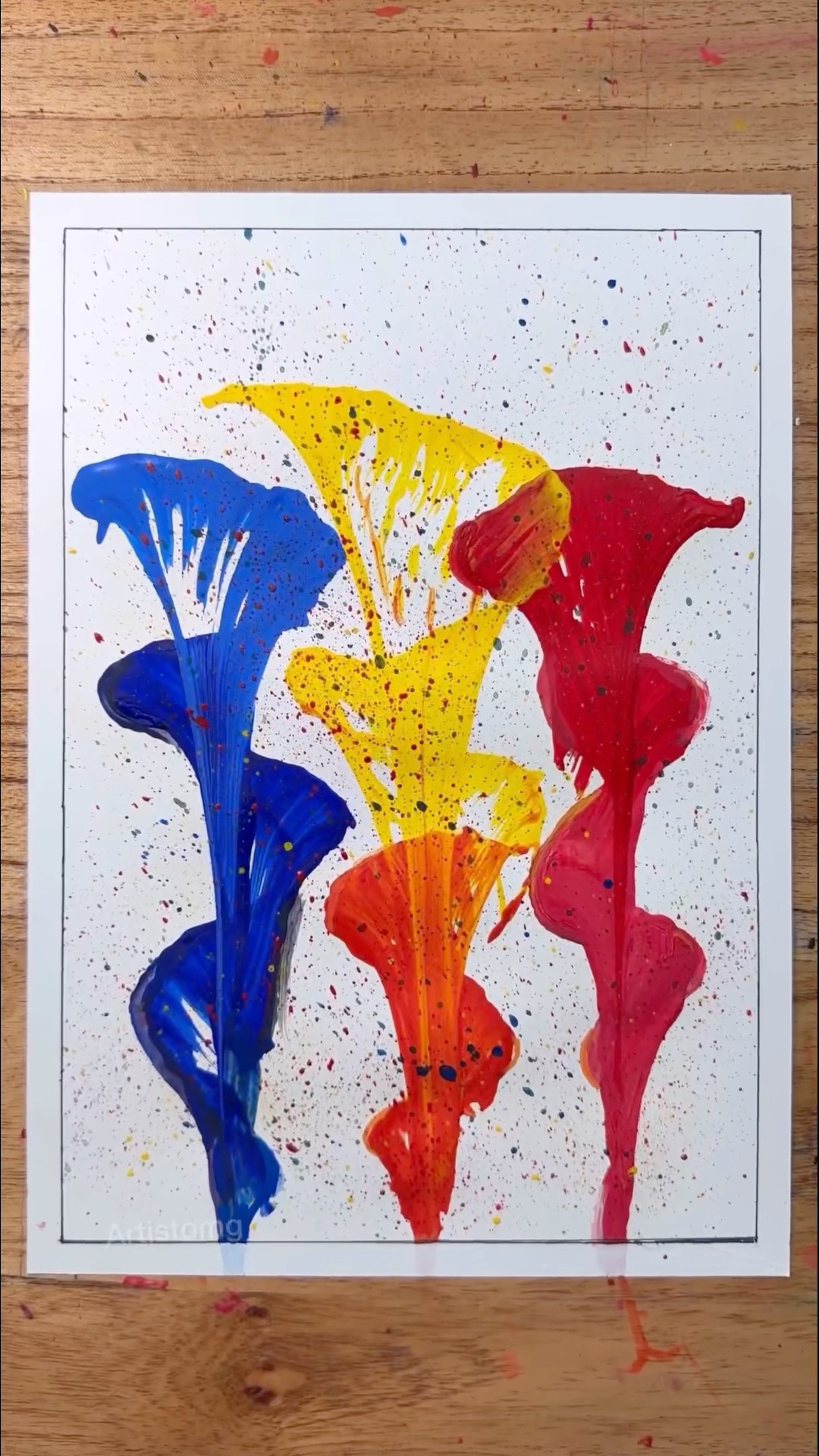 Satisfactory Technique Using Thread with Primary Colors! ?✨? #creativeart #artist #shorts