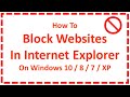 Block Websites In Internet Explorer