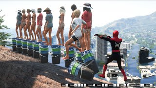 GTA 5 SPIDERMAN In Flooded Los Santos Jumper/Falls Compilation funny moments (Euphoria physics)