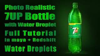 How to Make Photo Realistic 7up Bottle with Water Droplet | Lesson Water Droplets