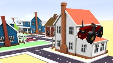 I do not remember how did I get on the roof - Blocky Farming And Racing Simulator | play game