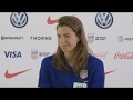 Tobin Heath and Sam Mewis speak to the media about the quarterfinals vs France