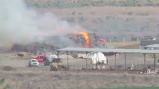Hay bales go up in flames near Juniper Dunes in Franklin County