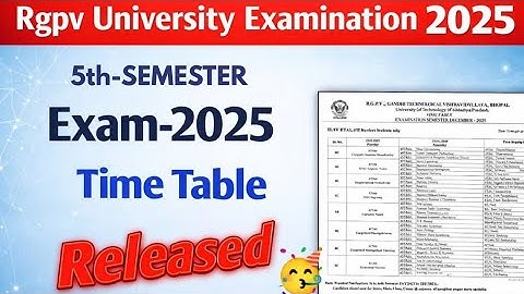 Finally RGPV 5th Semster time table released - Btech Rgpv exam-2025 update | Dec Exam 2025