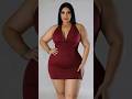 Plus Size Burgundy Halter Wrap Bodycon Mini Dress | Sexy Curvy Date Night Look 🍷🔥