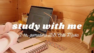 2-HR STUDY WITH ME | Pomodoro 25/5 | chill music | afternoon study!